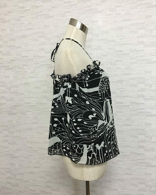 Sovereign 【ソブリン】DOUBLE STANDARD CLOTHINGホルターネックトップスボタニカル黒白【中古】