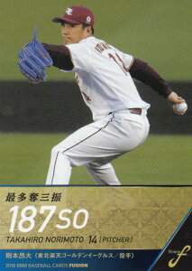 2018 BBM ベースボールカード FUSION 119 最多奪三振 則本昂大 東北楽天ゴールデンイーグルス (レギュラーカード/タイトルホルダー)