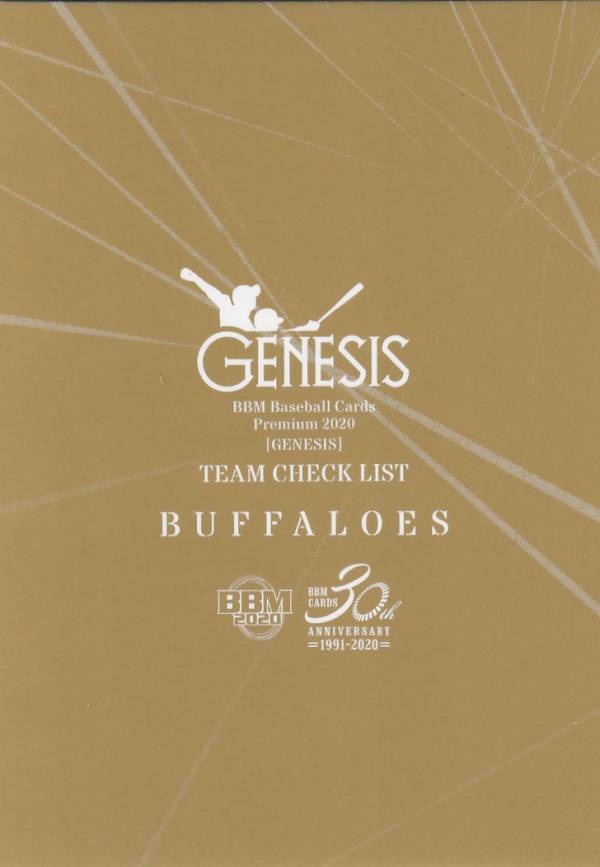 BBM 2020 CL06 オリックス・バファローズ (レギュラーカード/チームチェックリスト) プレミアム GENESIS