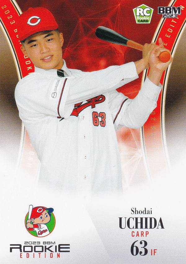 BBM ベースボールカード 108 内田湘大 広島東洋カープ (レギュラーカード) 2023 ルーキーエディション