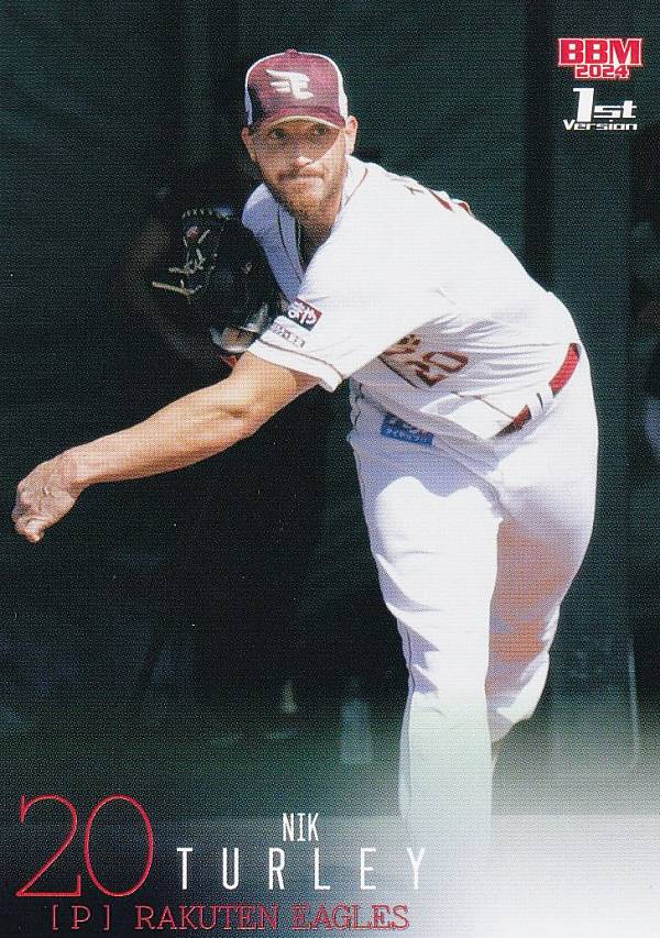 BBM ベースボールカード 250 N.ターリー 東北楽天ゴールデンイーグルス (レギュラーカード) 2024 1stバージョン