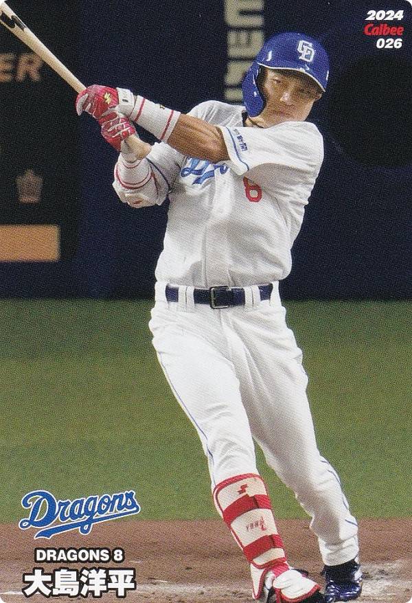 プロ野球チップス2024 第1弾 reg-026 大島　洋平 (中日/レギュラーカード)の商品画像