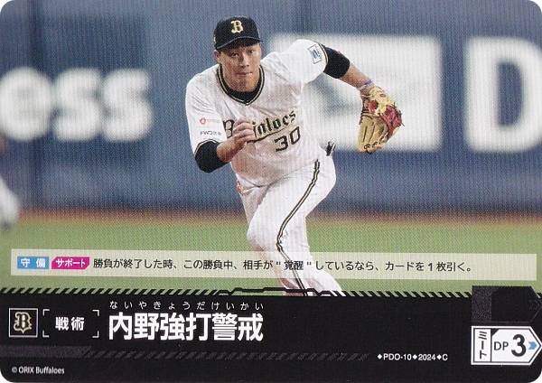 ドリームオーダー PBP03/PDO-10 内野強打警戒 オリックス・バファローズ (C コモン) プロ野球カードゲーム パ・リーグ ブースターパック 2024 Vol.3の商品画像