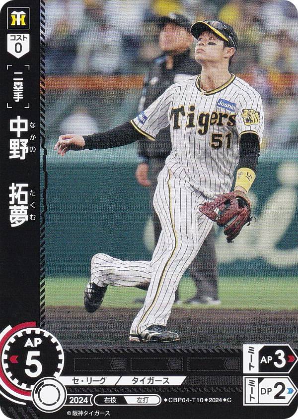樂天商城 - ドリームオーダー CBP04-T10 中野　拓夢 阪神タイガース (C コモン) プロ野球カードゲーム セ・リーグ ブースターパック 2024 Vol.4