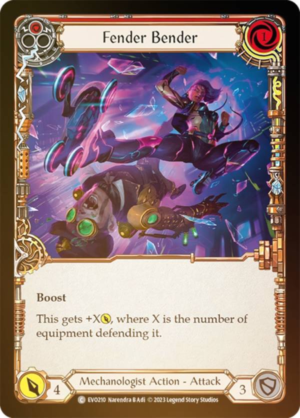 【レインボー・FOIL】フレッシュ＆ブラッド EVO 210 Fender Bender (C コモン) Bright Lights Flesh and Blood