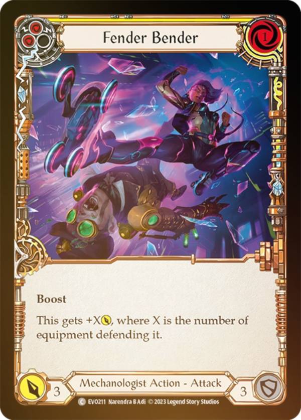 【レインボー・FOIL】フレッシュ＆ブラッド EVO 211 Fender Bender (C コモン) Bright Lights Flesh and Blood