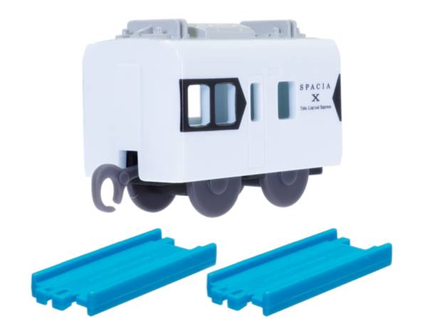 【東武スペーシア X(中間車)+直線レール×1】 カプセルプラレール すてきなホリデー行楽列車編