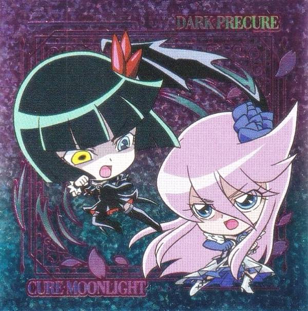 【[ピンク箔押し仕様] SEC-30 ダークプリキュア＆キュアムーンライト (シークレット) 】にふぉるめーしょん プリキュアオールスターズ シールウエハース2のサムネイル