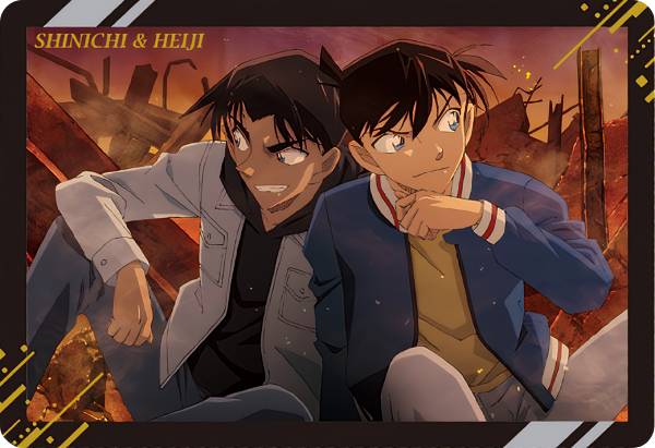 【[メタリックエンボス加工] 22.工藤新一＆服部平次 (ビジュアルカード) (レア) 】 イタジャガ 名探偵コナンのサムネイル