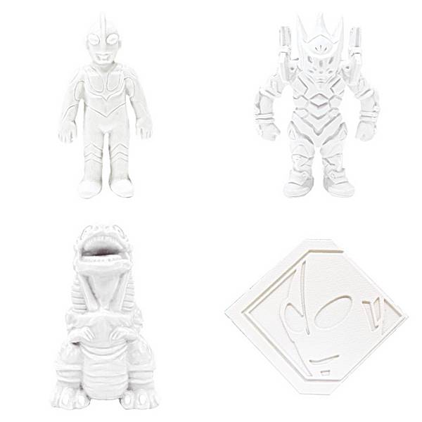 【[青色] Aセット (ウルトラマン、エヴァンゲリオン改8号機γ、ゴジラ第三形態、エンブレムA)】シン・ジャパン・ヒーローズ・ユニバース ケシゴムのサムネイル