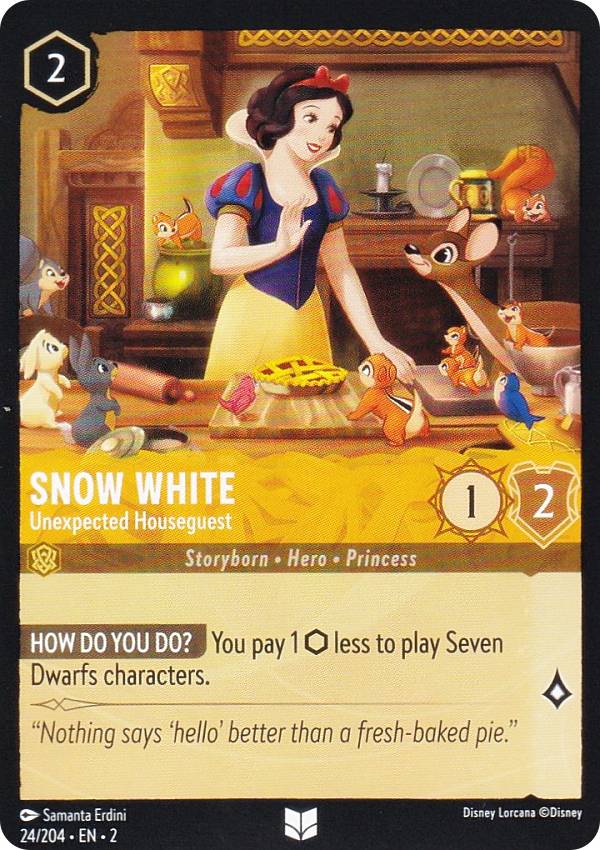 ディズニー ロルカナ 24/204・EN・2 Snow White - Unexpected Houseguest (U アンコモン) Disney LORCANA Rise Of The Floodborn