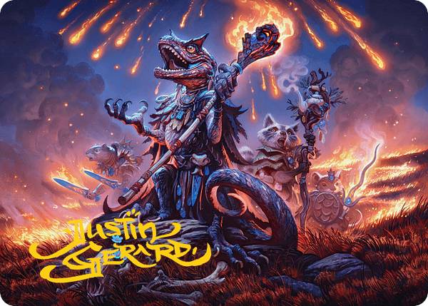 【金色箔押し】マジックザギャザリング BLB JP 21/54 渓間の炎呼び (日本語版 アート・カード) ブルームバロウ (MTG)