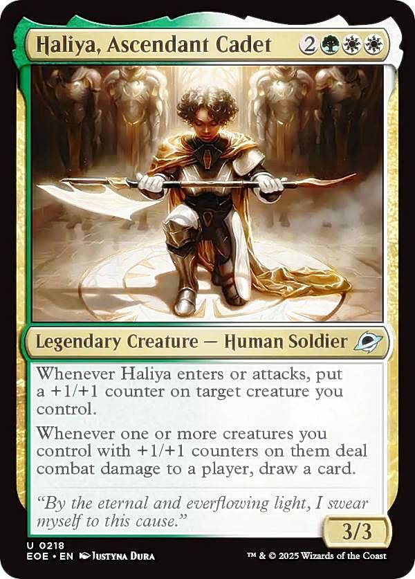 マジックザギャザリング EOE EN 0218 頭角表す士官候補生、ハリーヤ (英語版 アンコモン) 久遠の終端 (MTG)