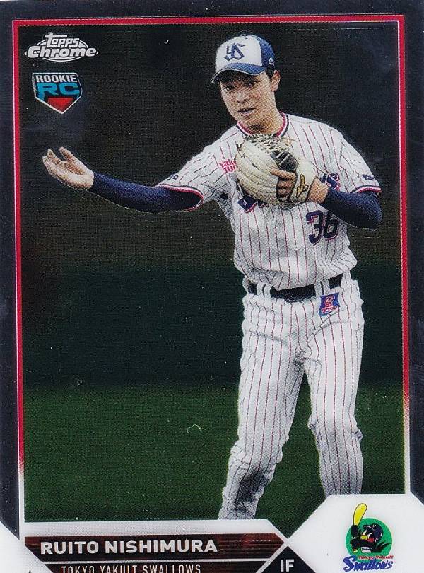 NPB ベースボールカード 108 西村瑠伊斗 (ROOKIE) 東京ヤクルトスワローズ (ベースカード) 2023 TOPPS CHROME