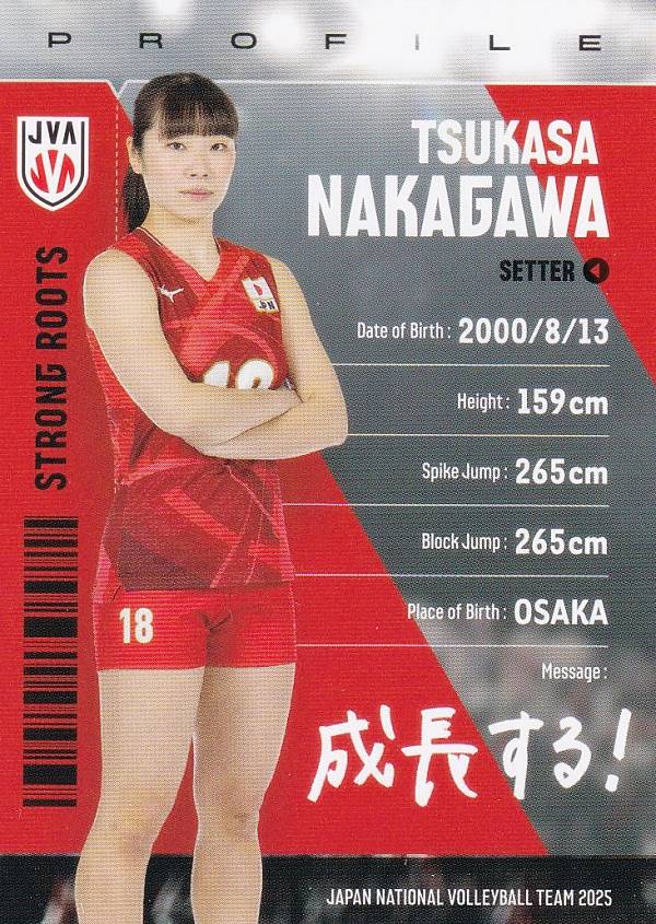 樂天商城 - 【RG80 中川つかさ (レギュラーカード)】 バレーボール女子日本代表 2025 トレーディングカード