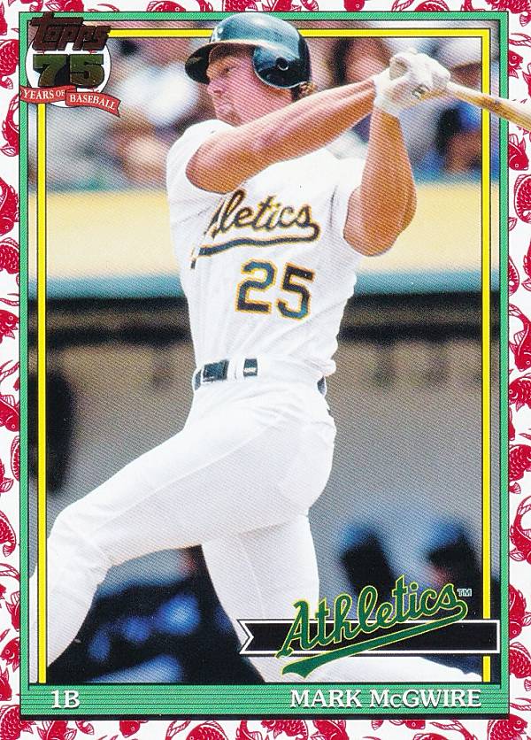 MLB ベースボールカード T91-44 Mark McGwire オークランド・アスレチックス (INSERT/1991 TOPPS BASEBALL Koi Fish) 2026 Topps Series 1
