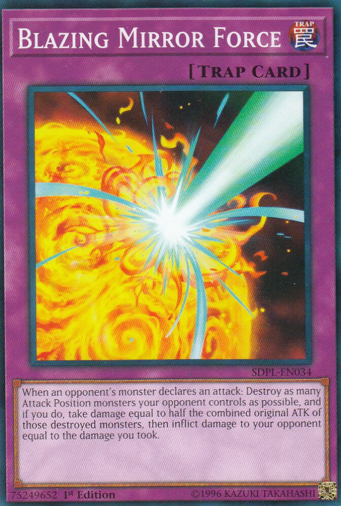 遊戯王 SDPL-EN034 業炎のバリア -ファイヤー・フォース- Blazing Mirror Force (英語版 1st Edition ノーマル) Powercode Link Structure Deck