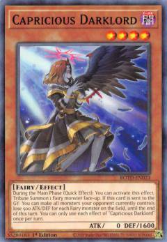 遊戯王 ROTD-EN023 享楽の堕天使 Capricious Darklord (英語版 1st Edition ノーマル) Rise of the Duelist