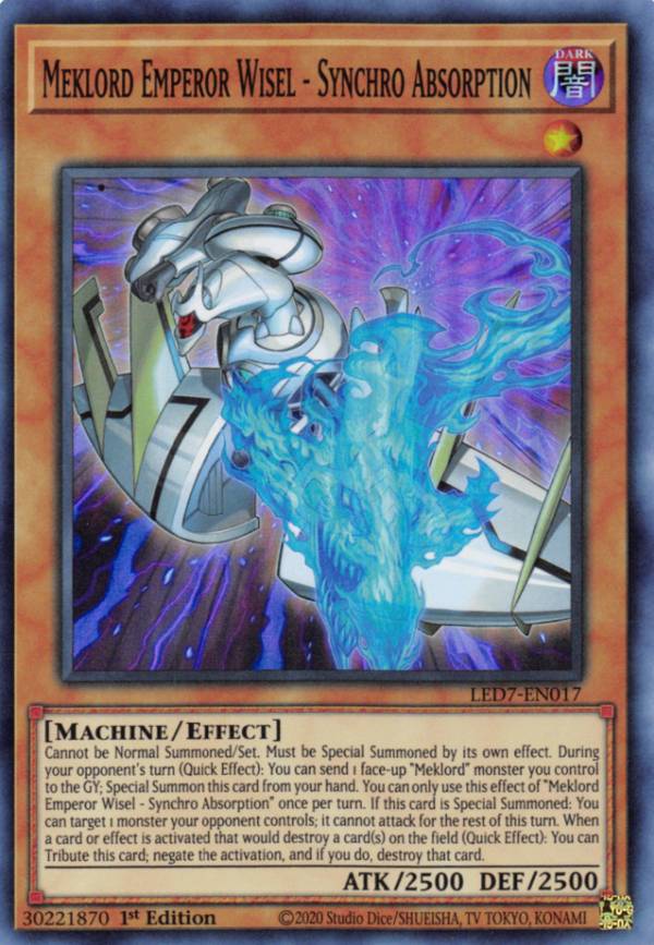 遊戯王 LED7-EN017 機皇帝ワイゼル∞-S・アブソープション Meklord Emperor Wisel - Synchro Absorption (英語版 1st Edition スーパーレア) Legendary Duelists Rage of Ra