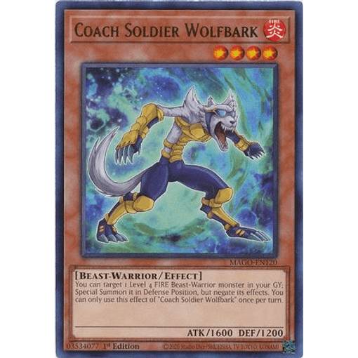遊戯王 MAGO-EN120 熱血獣士ウルフバーク Coach Soldier Wolfbark (英語版 1st Edition レア) Maximum Gold