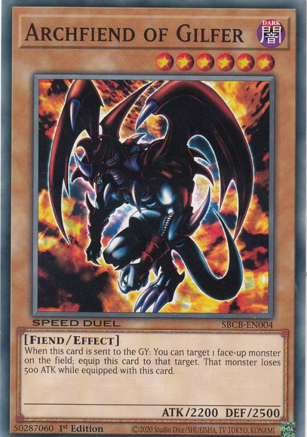 遊戯王 SBCB-EN004 暗黒魔族ギルファー・デーモン Archfiend of Gilfer (英語版 1st Edition ノーマル) Speed Duel: Battle City Box