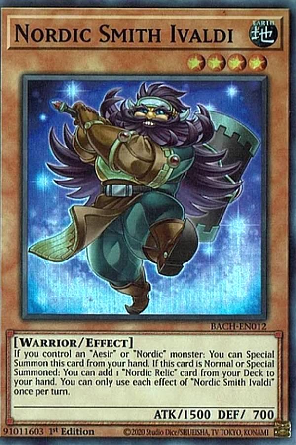 遊戯王 BACH-EN012 極星工イーヴァルディ Nordic Smith Ivaldi (英語版 1st Edition スーパーレア) Battle of Chaos