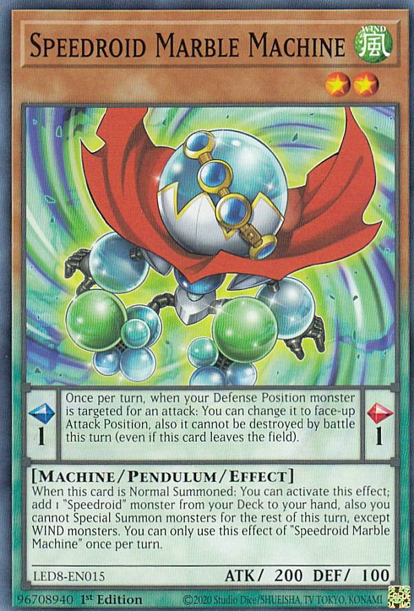 遊戯王 LED8-EN015 SRビーダマシーン Speedroid Marble Machine (英語版 1st Edition ノーマル) Legendary Duelists Synchro Storm
