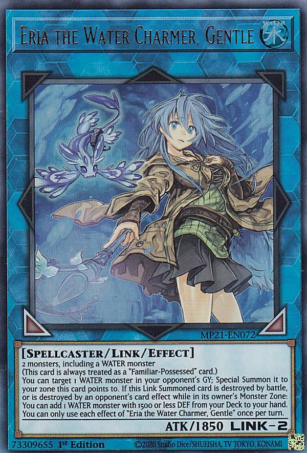 遊戯王 MP21-EN072 清冽の水霊使いエリア Eria the Water Charmer, Gentle (英語版 1st Edition ウルトラレア) 2021 Tin of Ancient Battles Mega Pack