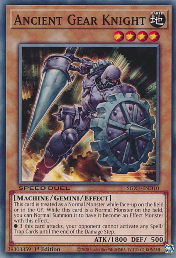 遊戯王 SGX1-END10 古代の機械騎士 Ancient Gear Knight (英語版 1st Edition ノーマル) Speed Duel GX:Duel Academy Box