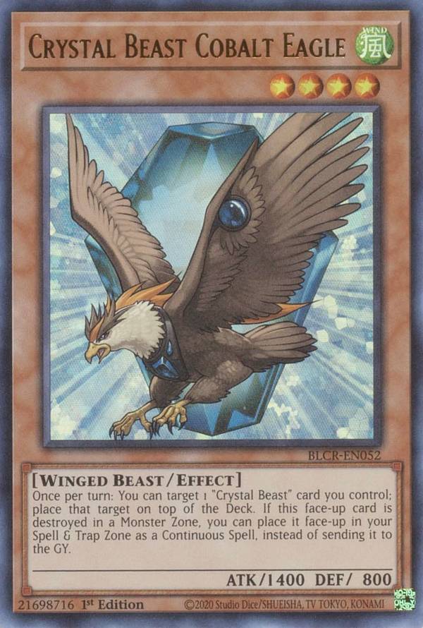 遊戯王 BLCR-EN052 宝玉獣 コバルト・イーグル Crystal Beast Cobalt Eagle (英語版 1st Edition ウルトラレア) Battles of Legend：Crystal Revenge