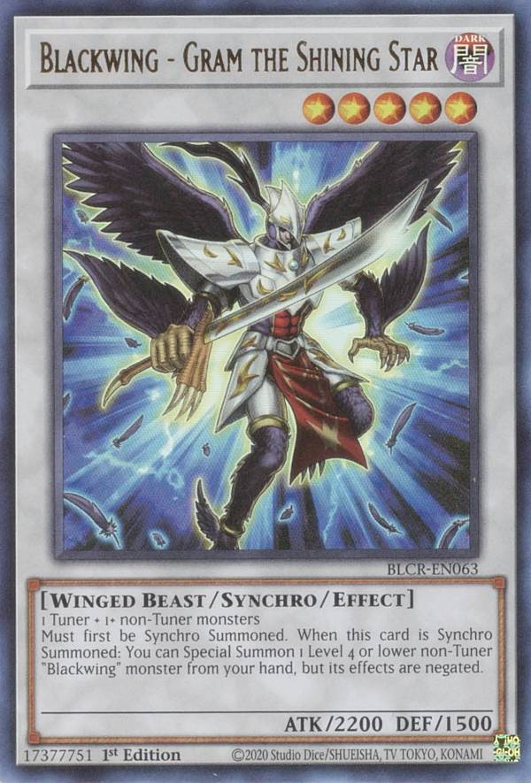 遊戯王 BLCR-EN063 BF－煌星のグラム Blackwing - Gram the Shining Star (英語版 1st Edition ウルトラレア) Battles of Legend：Crystal Revenge
