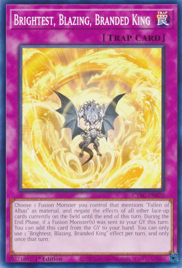 遊戯王 CYAC-EN070 赫ける王の烙印 Brightest, Blazing, Branded King (英語版 1st Edition ノーマル) Cyberstorm Access