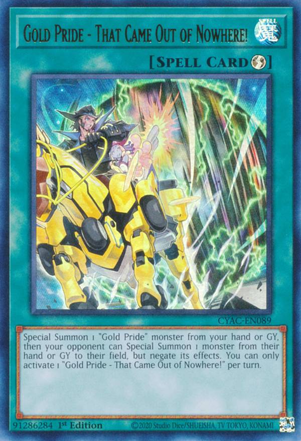 遊戯王 CYAC-EN089 Gold Pride - That Came Out of Nowhere (英語版 1st Edition ウルトラレア) Cyberstorm Access