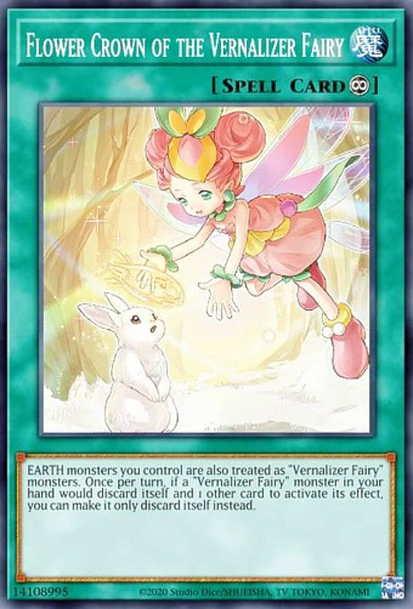 遊戯王 POTE-EN061 春化精の花冠 Vernusylph Corolla (英語版 1st Edition スーパーレア) Power of the..