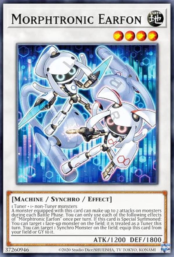 遊戯王 POTE-EN096 D・イヤホン Morphtronic Earfon (英語版 1st Edition ノーマル) Power of the Elements