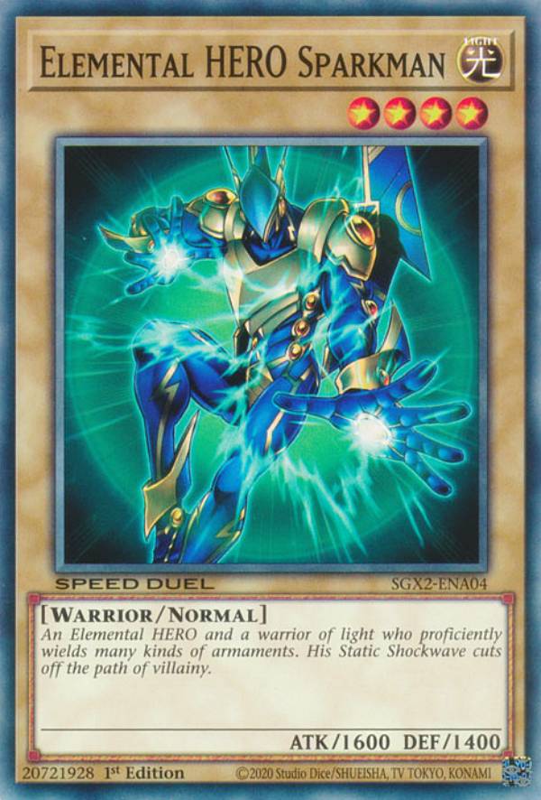 遊戯王 SGX2-ENA04 E・HERO スパークマン Elemental HERO Sparkman (英語版 1st Edition ノーマル) Speed Duel GX：Midterm Paradox