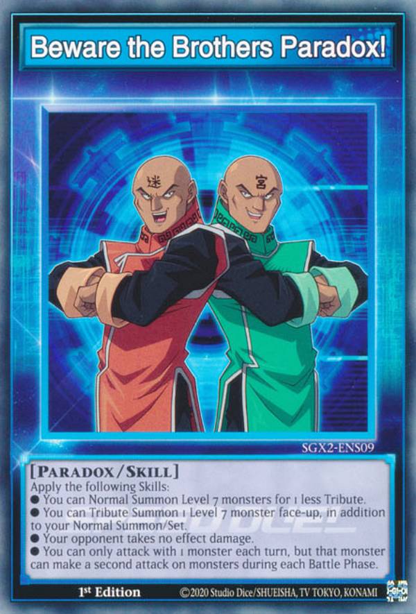 遊戯王 SGX2-ENS09 Beware the Brothers Paradox! (英語版 1st Edition ノーマル) Speed Duel GX：Midterm Paradox