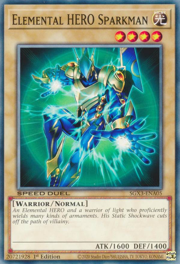 遊戯王 SGX3-ENA05 E・HERO スパークマン Elemental HERO Sparkman (英語版 1st Edition ノーマル) Speed Duel GX：Duelists of Shadows