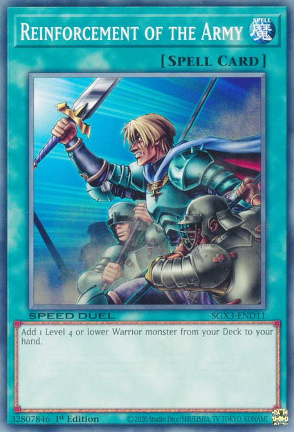 遊戯王 SGX3-END11 増援 Reinforcement of the Army (英語版 1st Edition ノーマル) Speed Duel GX：Duelists of Shadows