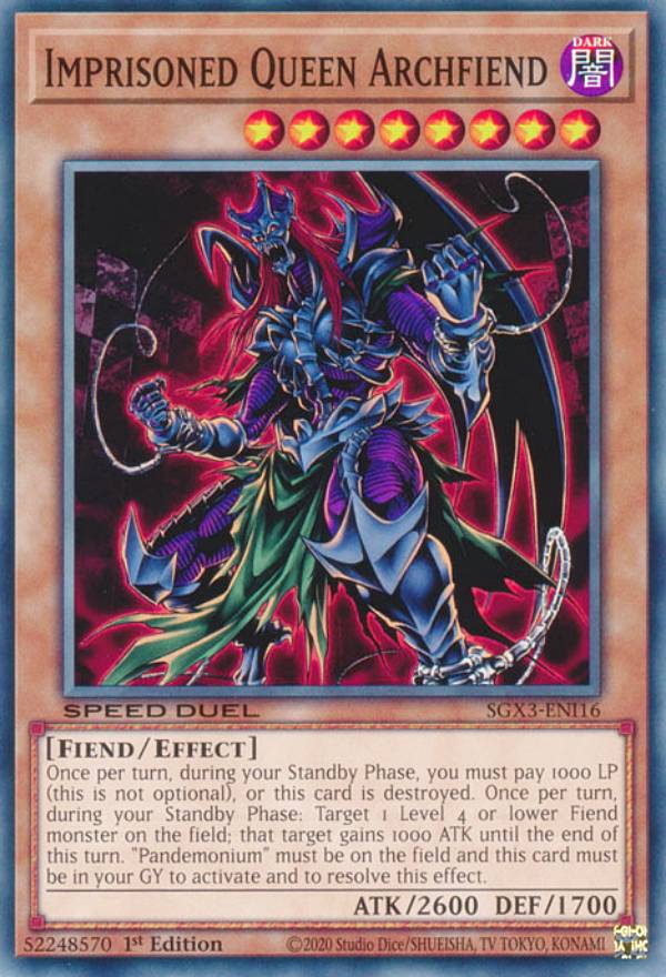 遊戯王 SGX3-ENI16 プリズンクインデーモン Imprisoned Queen Archfiend (英語版 1st Edition ノーマル) Speed Duel GX：Duelists of Shadows