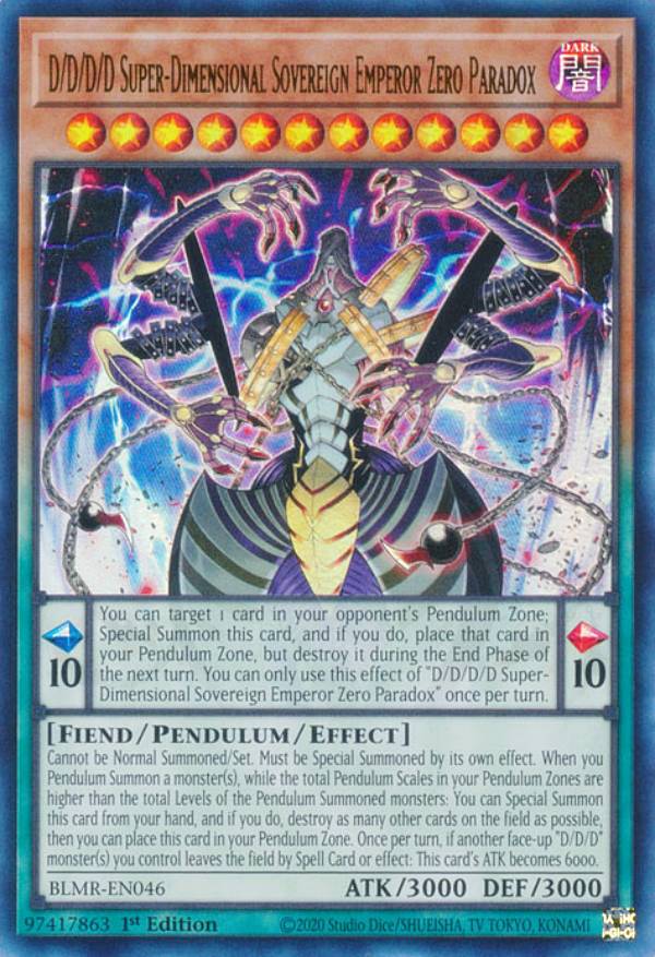 遊戯王 BLMR-EN046 DDDD超次元統皇ゼロ パラドックス D/D/D/D Super-Dimensional Sovereign Emperor Zero Paradox (英語版 1st Edition ウルトラレア) Battles of Legend：Monstrous Revenge