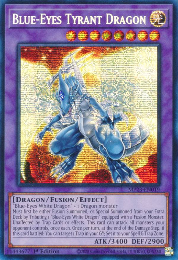 遊戯王 MP23-EN019 ブルーアイズ・タイラント・ドラゴン Blue-Eyes Tyrant Dragon (英語版 1st Edition プリズマティックシークレットレア) 25th Anniversary Tin：Dueling Heroes