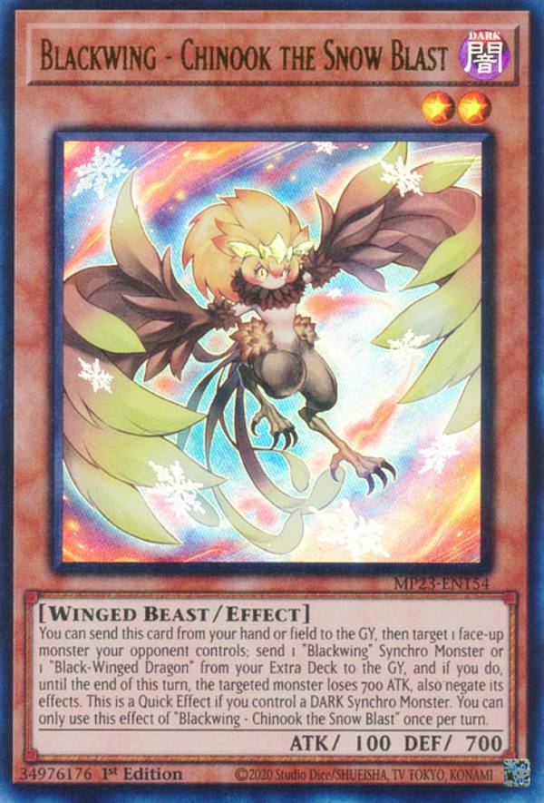 遊戯王 MP23-EN154 BF－雪撃のチヌーク Blackwing - Chinook the Snow Blast (英語版 1st Edition ウルトラレア) 25th Anniversary Tin：Dueling Heroes