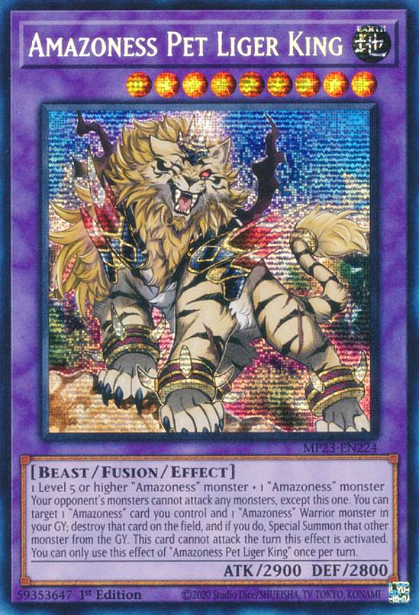 遊戯王 MP23-EN224 アマゾネスペット虎獅王 Amazoness Pet Liger King (英語版 1st Edition プリズマティックシークレットレア) 25th Anniversary Tin：Dueling Heroes