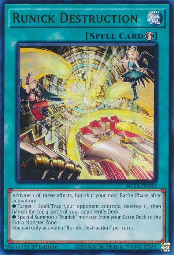 遊戯王 MP23-EN243 破壊の神碑 Runick Destruction (英語版 1st Edition ウルトラレア) 25th Anniversary Tin：Dueling Heroes
