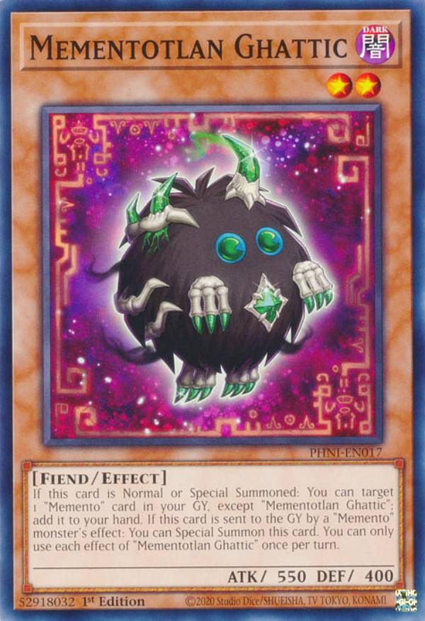 遊戯王 PHNI-EN017 メメント・ウラモン Mementotlan Ghattic (英語版 1st Edition ノーマル) PHANTOM NIGHTMARE