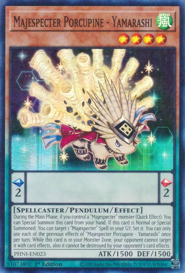 遊戯王 PHNI-EN023 マジェスペクター・ポーキュパイン Majespecter Porcupine - Yamarashi (英語版 1st Edition スーパーレア) PHANTOM NIGHTMARE