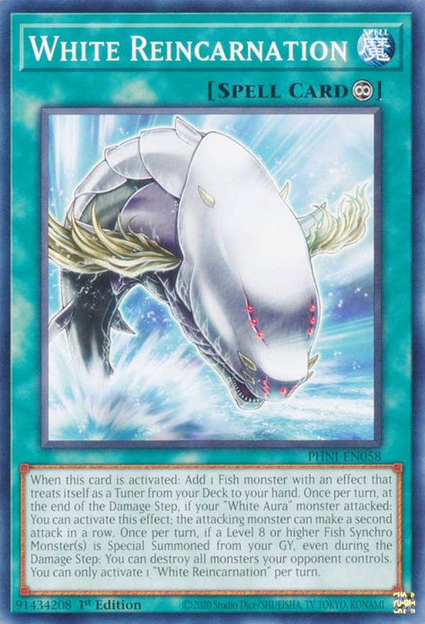 遊戯王 PHNI-EN058 白の輪廻 White Reincarnation (英語版 1st Edition ノーマル) PHANTOM NIGHTMARE