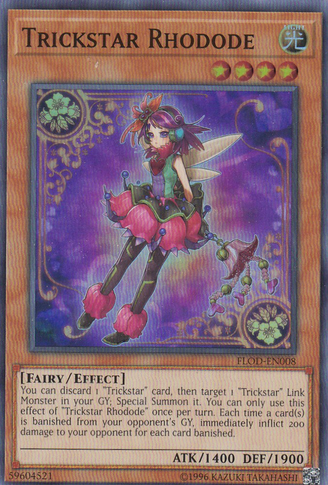 遊戯王 FLOD-EN008 トリックスター・シャクナージュ Trickstar Rhodode(英語版 1st スーパーレア) フレイム・オブ・ディストラクション