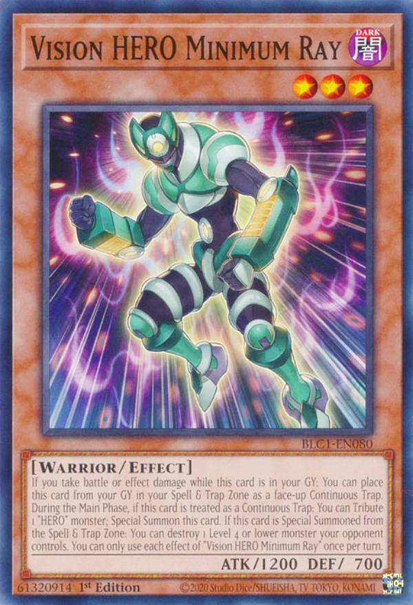 遊戯王 BLC1-EN080 V・HERO ミニマム・レイ Vision HERO Minimum Ray (英語版 1st Edition ノーマル) BATTLES OF LEGEND： CHAPTER 1